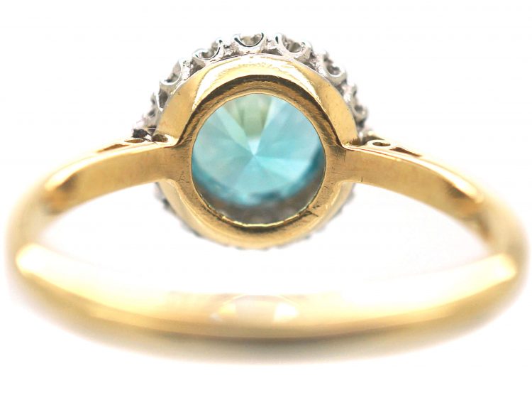 18ct Gold & Platinum, Diamond & Zircon Cluster Ring