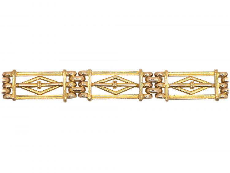 Edwardian 15ct Gold Gate Bracelet