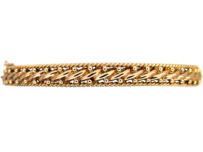 Victorian 9ct Gold Woven Design Bangle