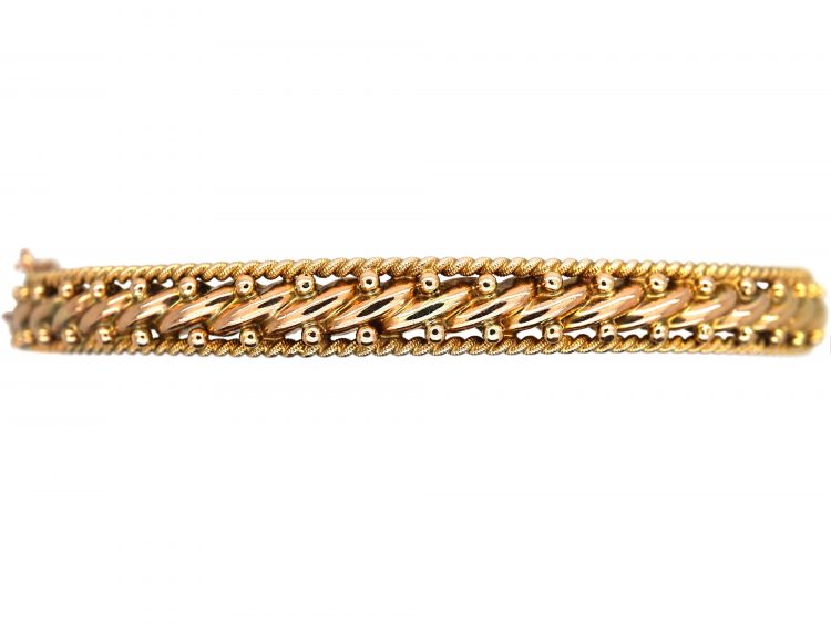 Victorian 9ct Gold Woven Design Bangle