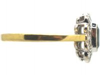 18ct Gold, Aquamarine & Diamond Cluster Ring