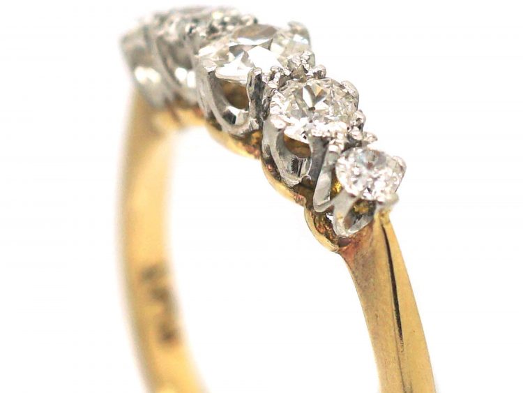 Early 20th Century 18ct Gold & Platinum, Five Stone Diamond Ring