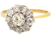 Early 20th Century 18ct Gold Diamond Daisy Cluster Ring