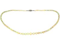 Edwardian Opal Necklace with 9ct White Gold & Rose Diamond Clasp