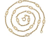 Edwardian 15ct Gold Chain with Knot Motifs