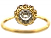 Edwardian 18ct Gold & Platinum, Diamond Daisy Cluster Ring