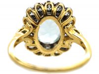 18ct Gold, Aquamarine & Diamond Cluster Ring