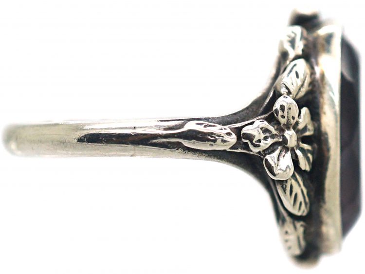 Silver & Amethyst Arts & Crafts Ring Attributed to Bernard Instone
