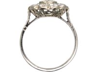 Art Deco Platinum & Diamond Daisy Cluster Ring