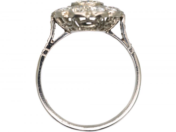 Art Deco Platinum & Diamond Daisy Cluster Ring