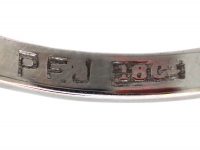 Art Deco 18ct White Gold & Fire Opal Ring