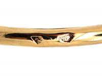 French 18ct Gold Belle Epoque Opal & Rose Diamond Marquise Ring