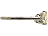 Art Deco 18ct White Gold & Platinum, Large Three Stone Diamond Ring