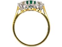18ct Gold Three Stone Emerald & Diamond Ring