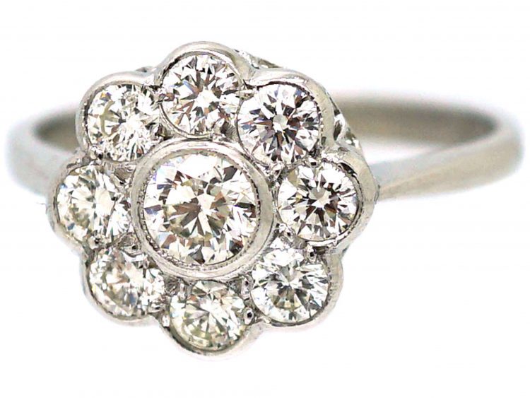 Platinum & Diamond Daisy Cluster Ring