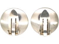 1950s Silver Concave Disc Earrings by Georg Jensen