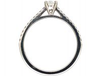 Platinum & Diamond Solitaire Ring with Diamond Set Shoulders by De Beers