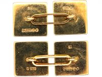 9ct Gold Hobnail Design Square Cufflinks