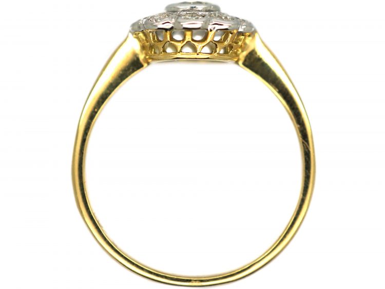 Edwardian 18ct Gold & Platinum, Diamond Daisy Cluster Ring