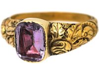 Georgian 18ct Gold & Foiled Amethyst Ring