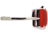Art Deco 18ct White Gold & Fire Opal Ring