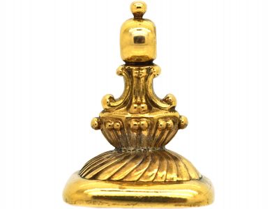 Large 18ct Gold Georgian Seal with Carnelian Intaglio of a Coat of Arms for the Kerwan Family