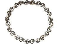 19th Century French 18ct Gold & Silver, Diamond Bracelet