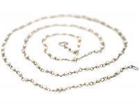 Edwardian Platinum & Natural Pearls Chain