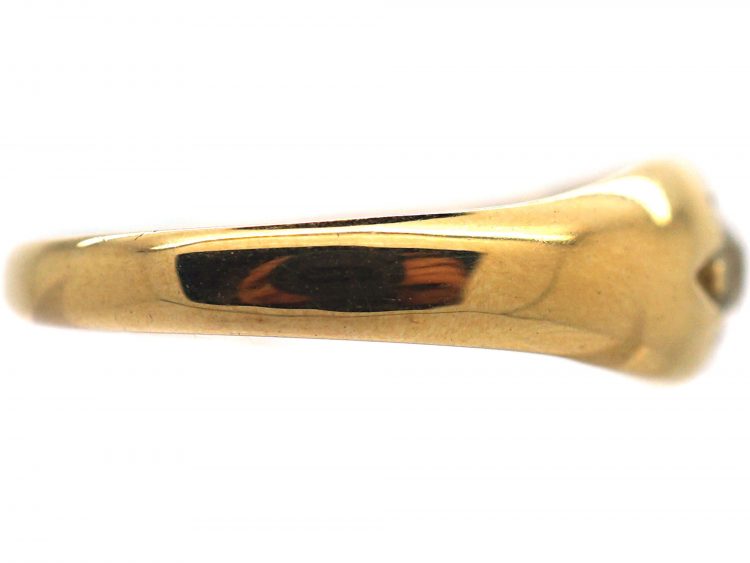 Victorian 18ct Gold & Diamond Solitaire Gypsy Ring