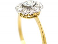 Edwardian 18ct Gold & Platinum, Diamond Daisy Cluster Ring
