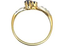 Art Nouveau 18ct Gold & Platinum, Sapphire & Diamond Ring