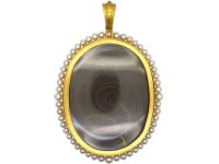 Large Regency Miniature Possibly of Georgiana Duchess of Devonshire in an 18ct Gold & Natural Pearl Frame