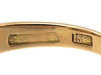 Victorian 15ct Gold, Emerald & Diamond Rectangular Cluster Ring