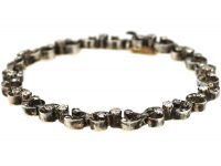 19th Century French 18ct Gold & Silver, Diamond Bracelet