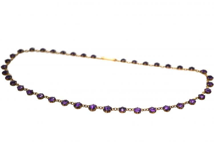 Edwardian 9ct Gold & Amethyst Necklace