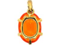 18ct Gold Fire Opal Pendant