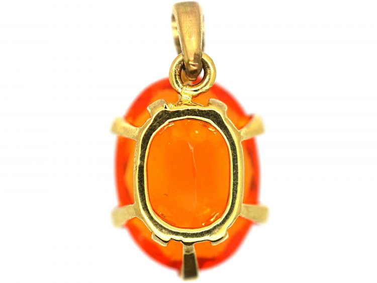 18ct Gold Fire Opal Pendant
