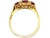 18ct Gold Three Stone Ruby & Diamond Ring by Mappin & Webb