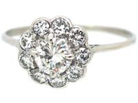 Edwardian Platinum, Diamond Daisy Cluster Ring