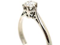 Art Deco 18ct White Gold Diamond Solitaire Ring