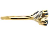 Art Nouveau 18ct Gold & Platinum, Sapphire & Diamond Ring