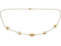 French Belle Epoque 18ct Gold Necklace with Four Leaf Clovers