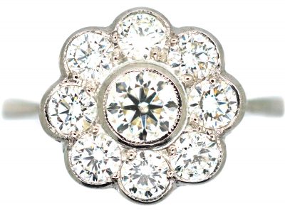 Platinum & Diamond Daisy Cluster Ring