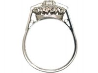 18ct White Gold, Diamond Cluster Ring with Round & Baguette Diamonds