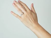 Art Deco Platinum & Diamond Solitaire Ring with Geometric Diamond Set Shoulders