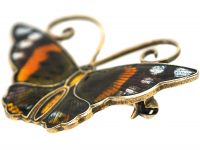 Silver & Enamel Butterfly Brooch by David Andersen