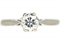 Art Deco 18ct White Gold Diamond Solitaire Ring