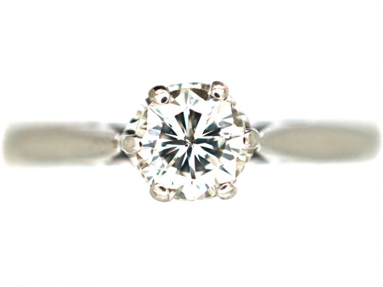 Art Deco 18ct White Gold Diamond Solitaire Ring