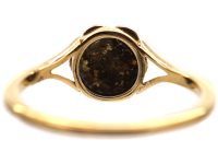 Victorian 18ct Gold Flower Cluster Ring set with an Emerald & Natural Split Pearls