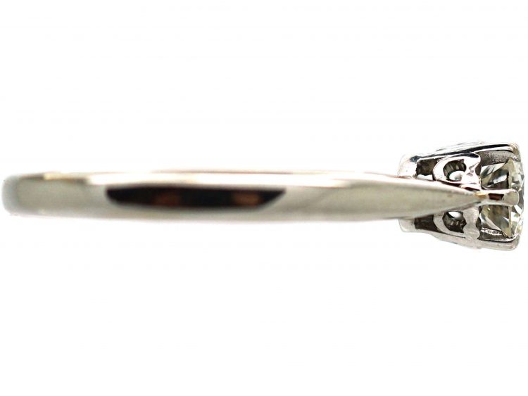 Art Deco 18ct White Gold Diamond Solitaire Ring
